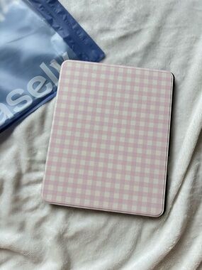 Pink Gingham Tablet Cover - Protective Folio Case